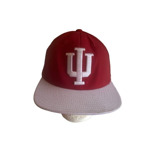 Indiana Hoosiers Red Flat Bill Embroidered Logo Baseball Hat Cap Adjustable - Picture 1 of 8